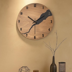 <b>Wall</b> <b>Clock</b> in Natural Wood Grain Finish Quiet Timepiece for Home Office or <b>Kitchen</b> Decor BURAQ HANDICRAFT - Product Image 5