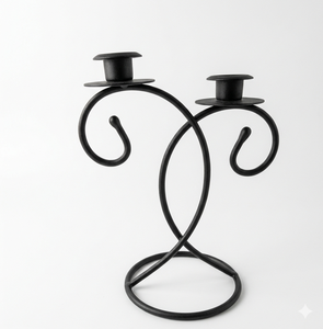 Premium <b>Black</b> Metal Pillar Candle Holder For Wedding Festive Event Luxurious Handmade Candle Iron Stand For HomeDecor Tabletop - Product Image 1