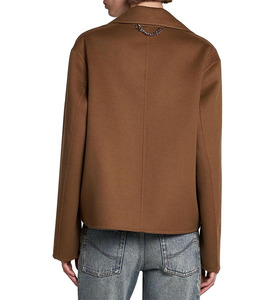 Chaqueta acolchada holgada de invierno para mujer con cuello alto y capucha, personalizada, de secado rápido, transpirable, tejido liso teñido frontalmente. - Product Image 5