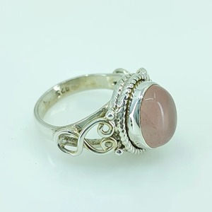 Rose <b>Quartz</b> Oval <b>Ring</b> 925 Sterling Silver Handmade Promise Jewelry for her bezel setting <b>Ring</b> January Birthstone month - Product Image 1
