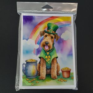Airedale Terrier lunatique St Patrick's Day Cartes de voeux Pack 8 cartes vierges avec enveloppes A7 Taille 5x7 - Product Image 3