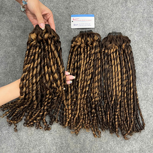 Super sale Piano chopstick Curly Raw Hair Bundle Weft Hair Extensions No Shedding No <b>Tangles</b> - Product Image 5