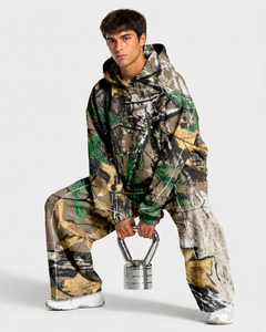 Pantalon de jogging surdimensionné pour homme OEM, camouflage contrastant, en molleton de coton premium, respirant, streetwear décontracté, pantalon de survêtement pour homme - Product Image 6