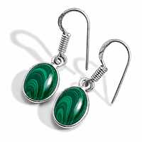 Boucles d'oreilles pendantes Hydro Malachite, serties de pierres, design géométrique, plaqué argent, tendance, légères, personnalisables, faites à la main, uniques, pour femmes