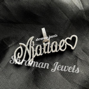 Custom Iced <b>Initial</b> Cursive Heart Charm Pendant Hip Hop Style Rose <b>Gold</b> Plated 925 Silver Moissanite <b>Necklace</b> Prom Parties Gift - Product Image 5