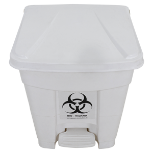 Red Rectangular <b>Plastic</b> Biohazard Waste <b>Bin</b> with Foot Pedal for Medical Use in Hospitals - Product Image 3