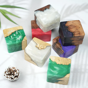 Luxury High Quality Wooden Resin <b>Ring</b> <b>Box</b> Handmade European Style Sustainable <b>Proposal</b> <b>Ring</b> Case for Special Occasions - Product Image 4
