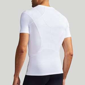 Nouvel Arrivage T-shirt de Sport Homme Col Rond Bleu Uni 100% Coton Tissu Tricoté de Haute Qualité Écologique Personnalisable OEM Séchage Rapide - Product Image 6