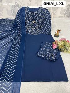 Meilleure collection de Kurti-Pant-Dupatta prêts-à-porter en pur coton avec imprimé Bandhani, exportateur indien - Product Image 3