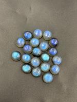Pierre précieuse cabochon lisse en labradorite naturelle ronde de 12 mm, pierre brute à reflet bleu pour la fabrication de bagues, pendentifs, boucles d'oreilles et bijoux, faite à la main
