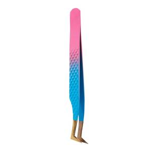 Pinzas Quirúrgicas de Precisión Morje para Pestañas, Acero Inoxidable, Punta Suave, Mango con Degradado Azul y Rosa, Modelo MS-ET-0007 - Product Image 4