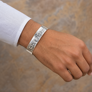 Om Namah Shivaya Engraved Bangles Silver <b>Gold</b> Plated Open Cuff Spiritual Hindu Mantra <b>Adjustable</b> Bangle Jewelry - Product Image 2