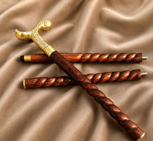 Personalized <b>Wooden</b> <b>Walking</b> Cane Metal Handle Twisted Shaft Folding Travel <b>Walking</b> <b>Stick</b> Custom Engraved Gentleman Cane Portable - Product Image 3