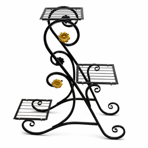 Supports de plantes en fer forgé faits à la main pour patio, jardin, balcon, porte-pot de fleurs avec un style décoratif élégant - Product Image 4