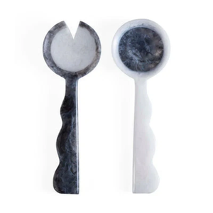 Ensemble d'ustensiles élégants en résine pour salade, faits à la main, durables, légers, faciles à nettoyer, compatibles lave-vaisselle et micro-ondes (cuillère et fourchette) - Product Image 2