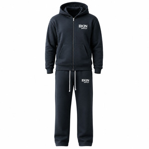 Conjunto de Sudadera con Capucha y Pantalones Deportivos Unisex con Logotipo Personalizado, Forro Polar Grueso, 2 Piezas, Impresión Digital Informal, Secado Rápido, Servicio OEM - Product Image 1