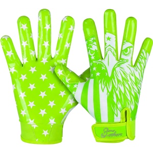 Guantes de Fútbol Americano con Diseño de Águila Blanca sobre Fondo Morado, Guantes Deportivos con Agarre de Silicona Duradero - Product Image 4