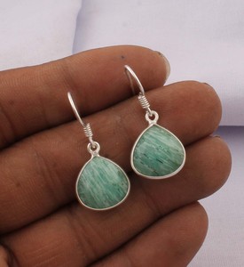 Natural Lapis Lazuli Solid 925 Sterling <b>Silver</b> Handmade Vintage Luxury Water <b>Drop</b> <b>Earrings</b> Unisex Wedding Anniversary Gift Party - Product Image 2