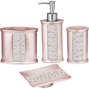Set di Accessori da Bagno Moderno e Classico di Lusso, 4 Pezzi, Include Dispenser per Sapone Liquido, Bicchiere, Portaspazzolino, Portasapone - Product Image 1