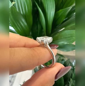 Luxury Radiant Cut Lab Grown <b>Diamond</b> <b>Ring</b> In 925 Sterling Silver For Women Perfect For Engagement Wedding And Anniversary Gift - Product Image 3