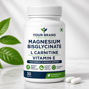 Fabricant OEM de comprimés de bisglycinate de magnésium, de L-carnitine et de vitamine E pour l'énergie et le soutien musculaire - Product Image 1