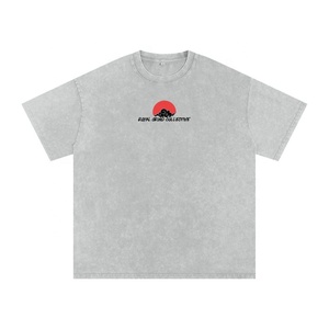 T-shirt délavé moderne en coton décontracté, style urbain minimaliste, haut léger et confortable pour hommes et femmes, idéal au quotidien - Product Image 6
