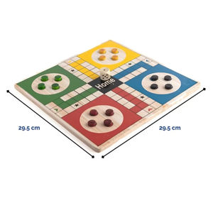 Juego de Mesa Ludo de Madera Hecho a Mano, Juego de Ludo Deluxe con Caja de Almacenamiento, Juego de Mesa Clásico Vintage para Fiestas Familiares y Viajes - Product Image 4