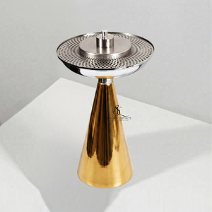 Luxury Metal <b>Bakhoor</b> Burner Gold Finish Lattice Top & Silver Cone Base. Elegant Arabic <b>Oud</b> Incense Holder For Home Fragrance - Product Image 3