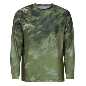 เสื้อตกปลาแขนยาวผู้ชาย UPF 50 พิมพ์ลายแบบ Sublimation แห้งเร็ว โพลีเอสเตอร์ ลายพรางสีน้ำเงิน เสื้อพูลโอเวอร์ - Product Image 6