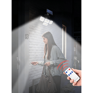 ไฟสปอร์ตไลท์โซลาร์เซลล์แบบมุมกว้าง 333 LED พร้อมเซ็นเซอร์ตรวจจับความเคลื่อนไหว 3 โหมด 270 องศา แสงสีขาวกลางวัน สำหรับภายนอกอาคาร - Product Image 3