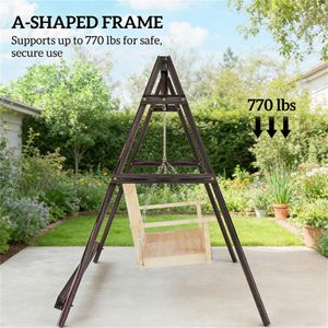 Patio <b>Swings</b> <b>Frame</b> Hanging Chair and Bed <b>Frame</b> for Outdoor Porch Weather-Resistant and Stylish - Product Image 2