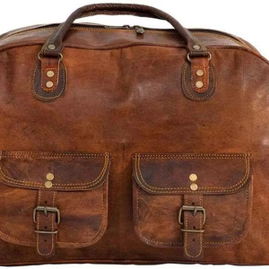 Sac messager vintage en cuir de qualité export, marron, sac de voyage, sac de sport, sac fourre-tout fait main en cuir de chèvre véritable - Product Image 2