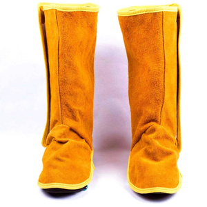 Guêtres de soudeur en cuir de vachette pleine fleur soudées, haute performance, résistantes à l'abrasion et à la chaleur, pour la construction - Product Image 4