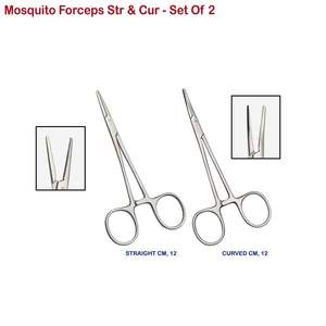 Pinzas de 12.5cm para depilación, pinzas de sujeción para pescado, punta curva y recta, de agarre quirúrgico - Product Image 1
