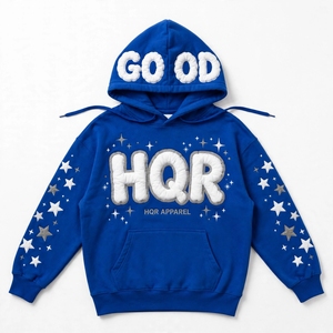 Sweat-shirt à capuche vert brodé pour logo, coupe oversize, décontracté, unisexe, en molleton, motif uni, 100% coton - Product Image 5