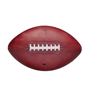 Ballon de rugby professionnel de qualité supérieure, puissant, taille officielle 9, marron, en cuir PU pour un meilleur jeu. - Product Image 2