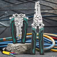 Pince à dénuder et à couper les fils 8-en-1 pour électricien, en acier, avec fonction de sertissage, pour fils de cuivre et câbles, métrique, OEM