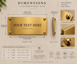 Custom Brass Nameplate Personalized Door <b>Plaque</b> <b>Engraved</b> House Sign Office Name Plate Custom Metal Address Plate Building - Product Image 2