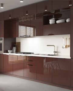 Juego de Muebles de Cocina Modulares Ecológicos de Madera Moderna, Puertas de MDF/Tablero de Partículas, Acabado Brillante, Fácil Instalación - Product Image 3