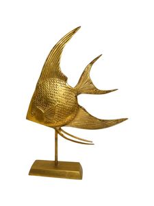 Sculpture de poisson en laiton design, élégante décoration nautique pour table à manger, bureau et entrée - Product Image 4