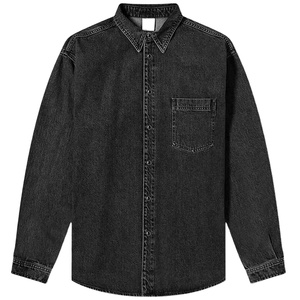 Camisa de Mezclilla Personalizada OEM para Hombre, Manga Larga, Transpirable, Antiarrugas, con un Solo Bolsillo en el Pecho, Acabado Limpio, Camisa de Mezclilla Clásica - Product Image 1