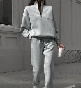 Wholesale TopQuality Custom Cotton Blank Winter Solid Hoodie Jogger <b>Sweatpants</b> <b>Set</b> Sweatsuit Jogging Suit Regular Tracksuit - Product Image 4