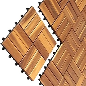 Dalles de terrasse extérieures en bois d'acacia du Vietnam, 300x300mm, imperméables, antidérapantes, écologiques, à emboîtement, garantie 5 ans+, pour jardin - Product Image 3