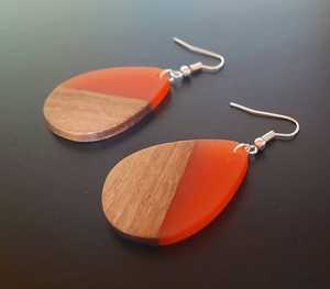 MN EXPORTS Pendientes de Resina de Madera Rústica, Joyería Bohemia Hecha a Mano, Accesorios de Moda Únicos y Naturales, Regalo para Mujer - Product Image 2