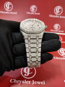 Reloj Moissanite Hip Hop de lujo de 41 MM de alta calidad personalizado con banda de acero inoxidable VVS Diamond Pass Precio - Product Image 3