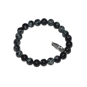 Snowflake <b>Obsidian</b> Gemstone Chakra <b>Bracelet</b> With Owl New Pattern of 2021 for Sale From Wholesale Supplier - Product Image 1