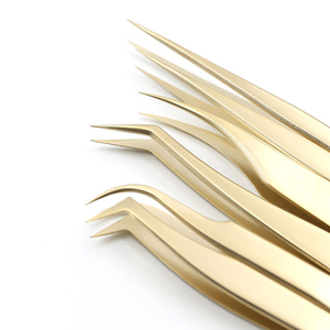 Beauty Tools <b>Kit</b> Golden Eyelash Extension Forceps 6 Pieces Set Gold <b>Lash</b> Tweezers Can Be Customized Color - Product Image 1