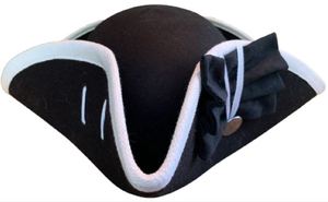Black Pirate Hat Customizable Wool Bicorne Costume <b>Cap</b> for Adults Adjustable Outdoor Use Image Style - Product Image 5