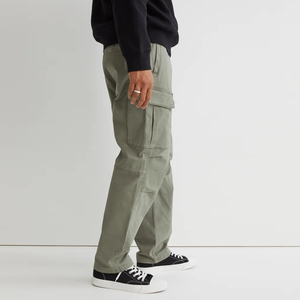 Factory OEM Custom Elastic Waist Loose Fit Utility Pockets <b>Work</b> <b>Pants</b> Casual Streetwear Trousers Baggy Twill <b>Cargo</b> <b>Pants</b> for Men - Product Image 3