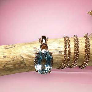 จี้พลอยโทแพซสีฟ้าสไตล์วินเทจ เงินแท้ 925 ชุบทองคำขาว 14K และโรเดียม ของขวัญประจำเดือนธันวาคม - Product Image 4